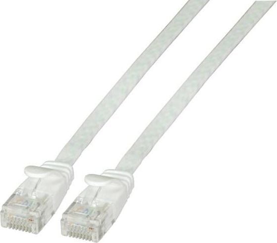 EFB RJ45 płaski kabel połączeniowy U / UTP, kat.6A, PVC, 1m, biały (K8107WS.1)