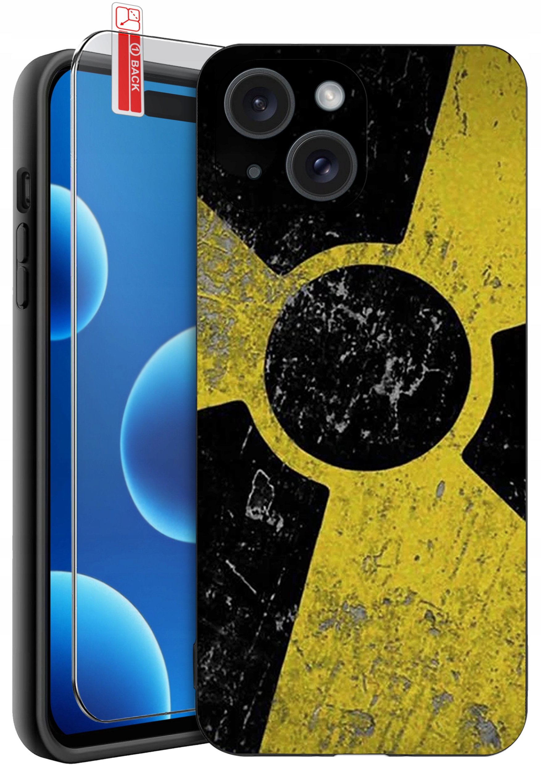 ETUI do iPhone 15 | WZORY | SILIKONOWE MATT CASE + SZKŁO 9H