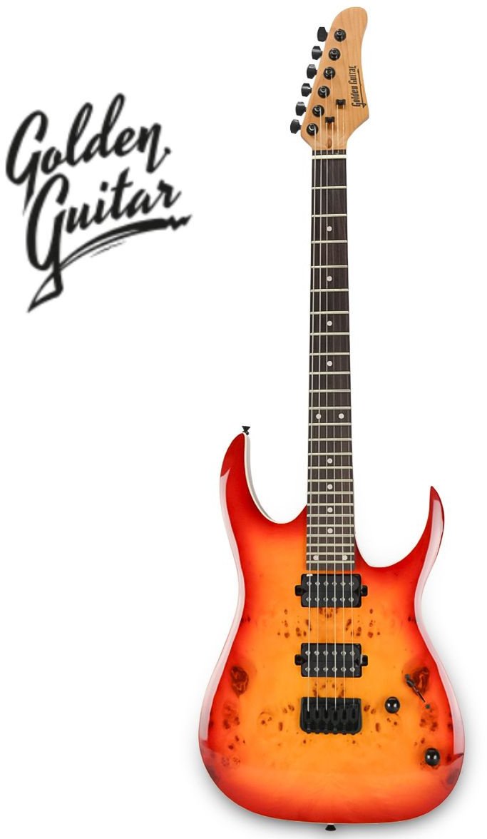 Golden Guitar Gitara elektryczna superstrat Strat3 - wiśnia one size