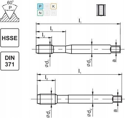Fanar GWINTOWNIK UNC 3/8-16 DIN-371B (2B) HSSE 800