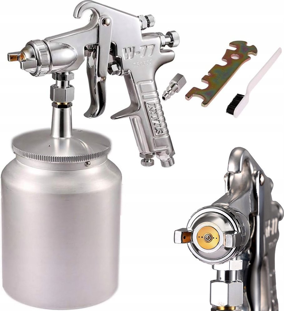 Rosfix PROFESJONALNY PISTOLET LAKIERNICZY MALARSKI DYSZA 2MM ZESTAW DO MALOWANIA