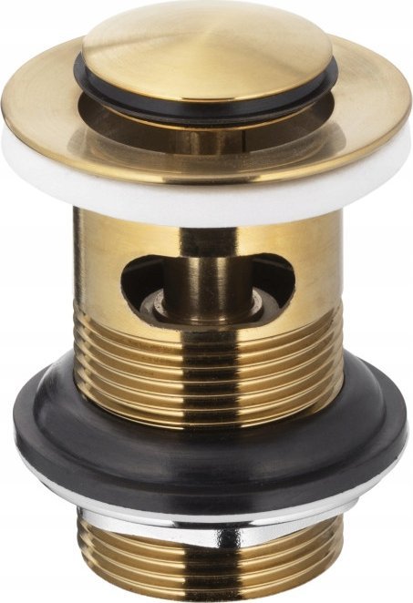 660-354-31 / KFA / AKCESORIA / SPUST UMYWALKOWY TYPU KLIK-KLAK, MAŁY Z PRZELEWEM, PVD ZŁOTY SZCZOTKOWANY /