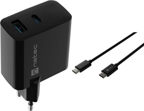 Ładowarka Natec Ładowarka Natec Ribera 1x USB-A 1x USB-C 3.25 A (NUC-2145) + Kabel USB-C 2m