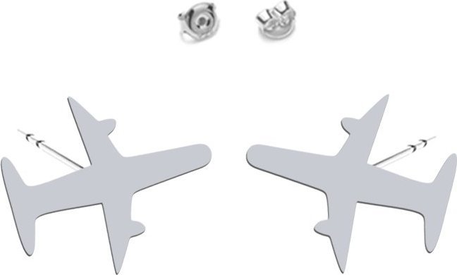 MEJK Jewellery Kolczyki Srebrne Samolot