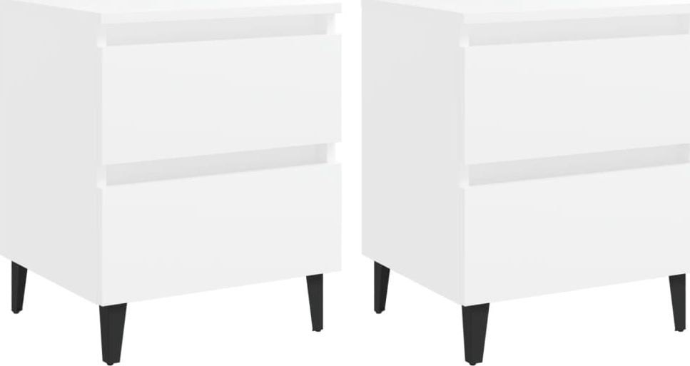 vidaXL Szafki nocne, 2 szt., białe, 40 x 35 x 50 cm, płyta wiórowa