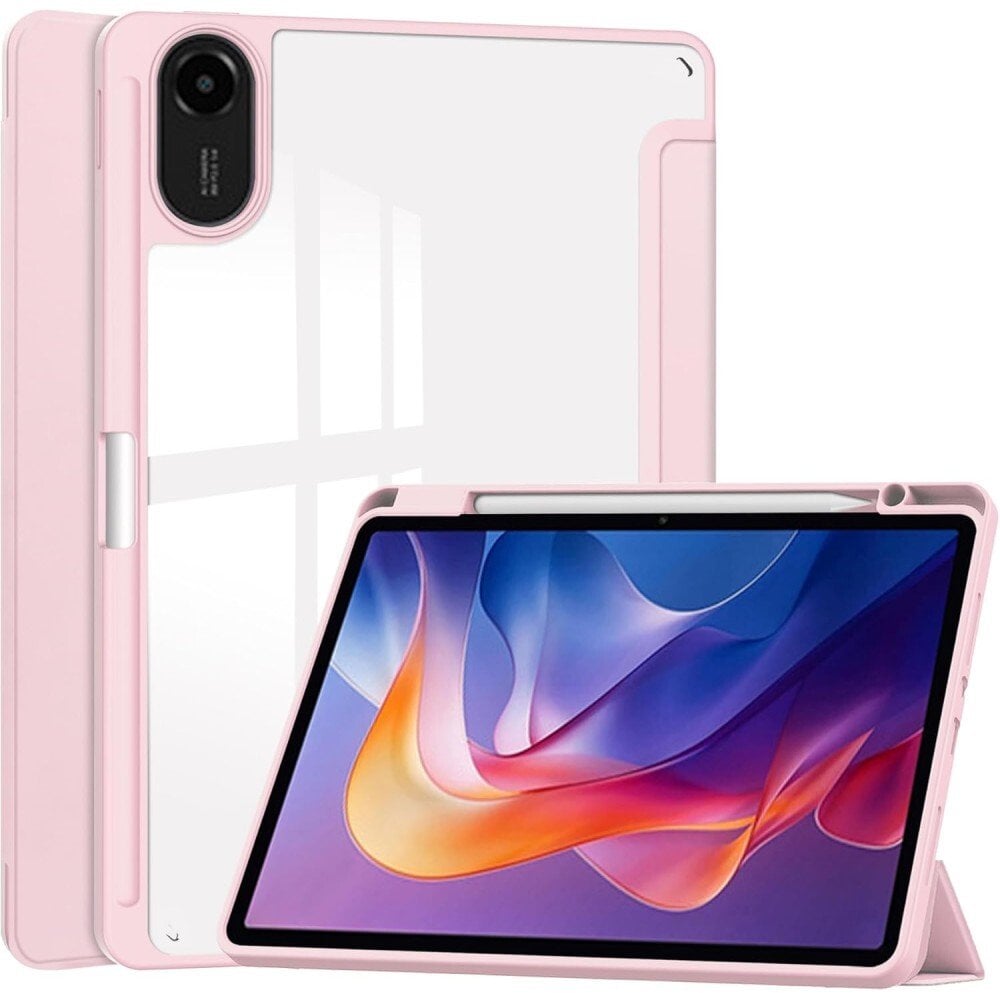 Etui na tablet SUPERO Etui z klapką do Xiaomi Redmi Pad 2 2025, przezroczysto-różowe
