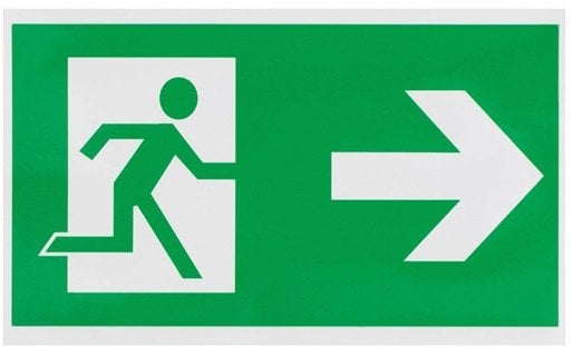 STICKER EXIT TO THE RIGHT 100X180MM
