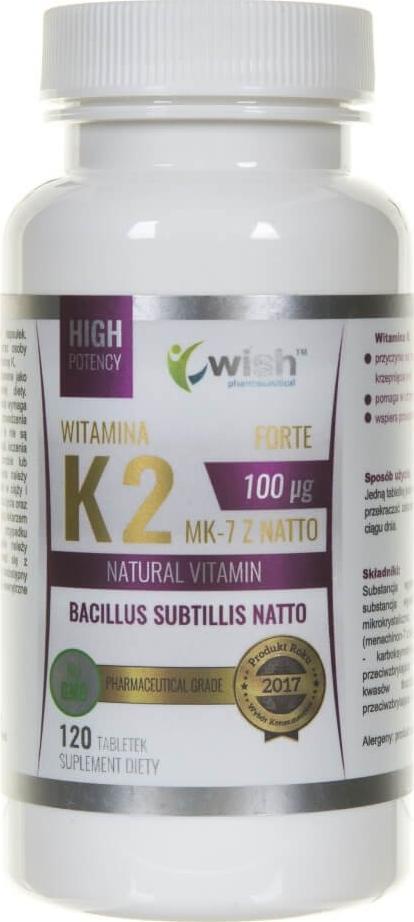 Wish Pharmaceutical Wish Witamina K2 MK-7 z Natto 100 mcg - 120 tabletek