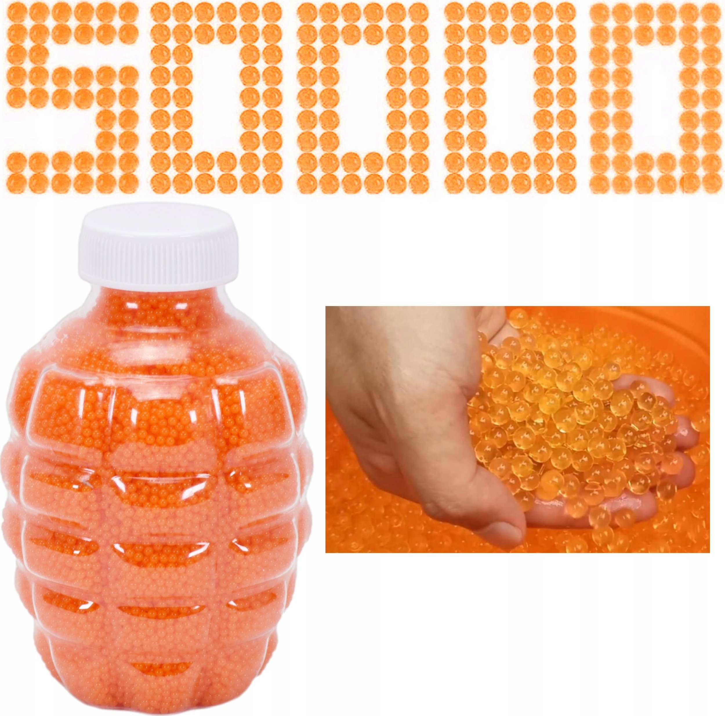 Skleplolki KULKI DO PISTOLETU KARABINU ŻELOWE WODNE ORBIZ ORBEEZ 7-8mm 50000 POMARAŃCZ