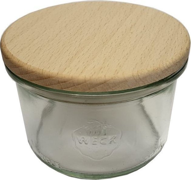 Wamar-Sosenka Zestaw Słoików WECK Pojemność 200 ml średnica 80mm 6 sztuk + Drewniane wieka