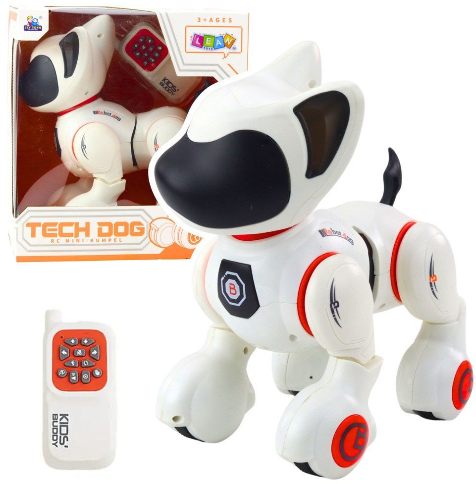 Piesek Interaktywny Robot Pies Pilot Światło Dźwięk Biały Pomarańczowy