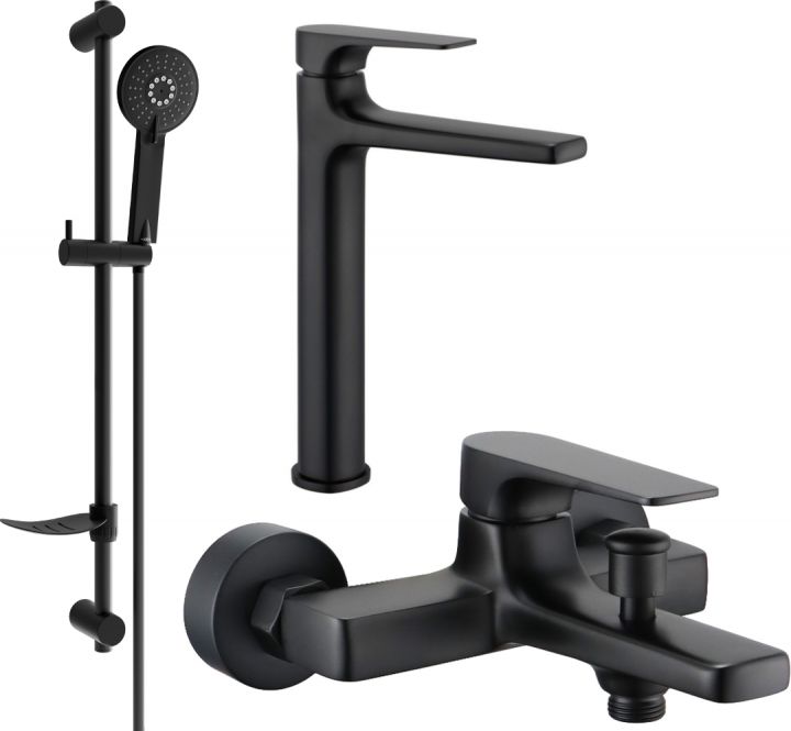 Mexen Mexen Lynx DF40 zestaw wannowy, czarny - 745913DF40-70