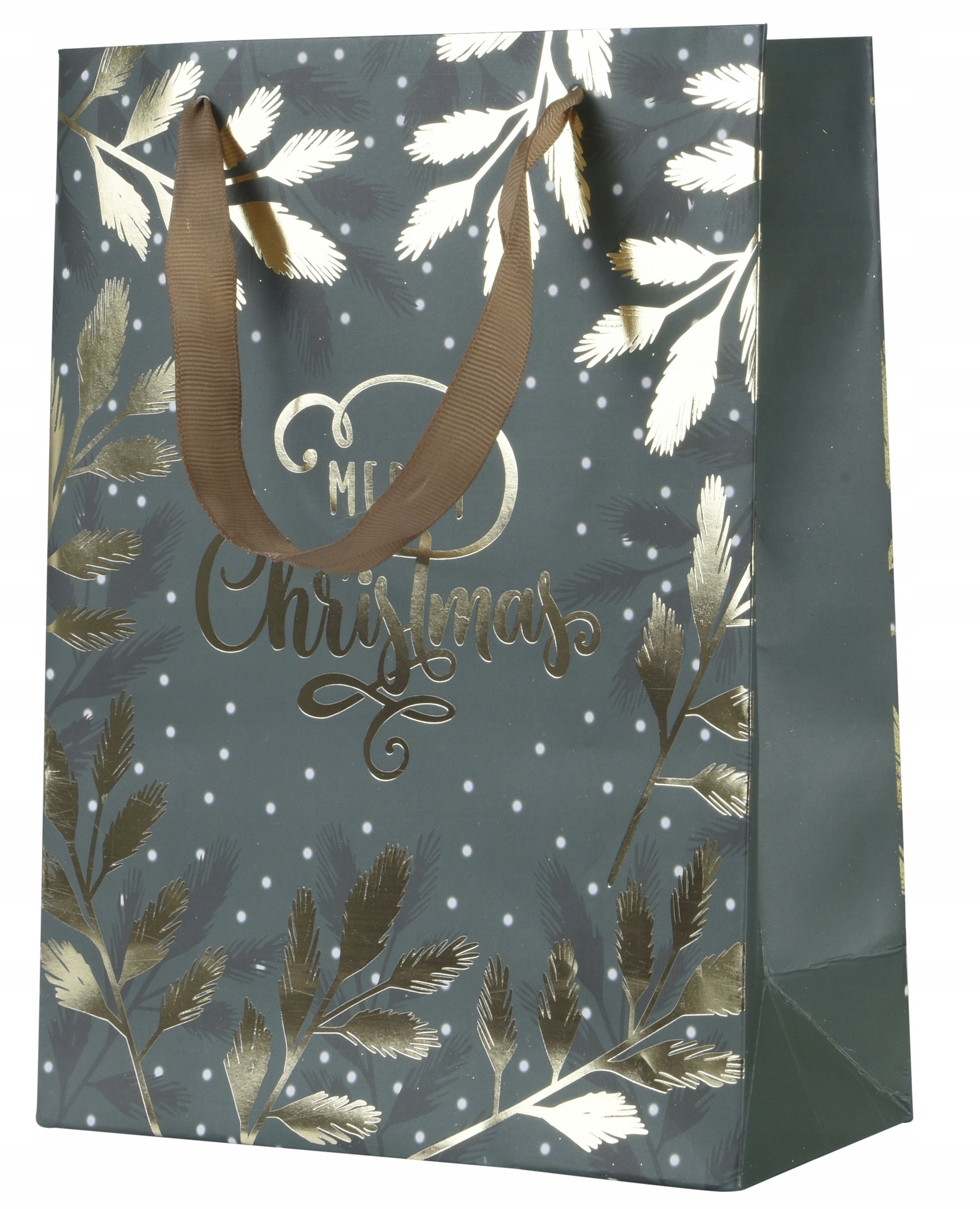 Torba świąteczna prezentowa papierowa ciemne kolory 30x42 cm 1szt