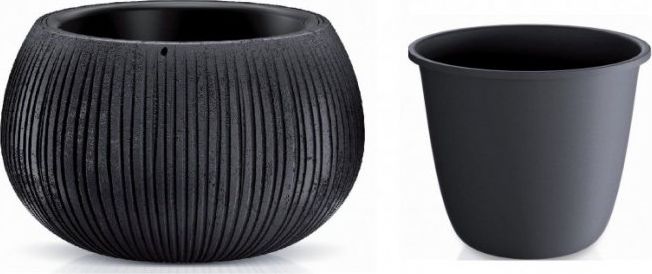 Prosperplast Doniczka BETON BOWL - czarny beton śr.24cm