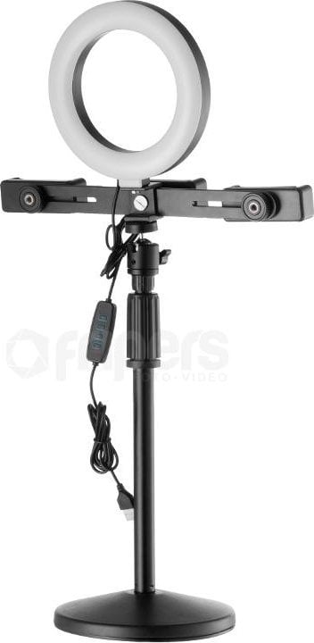 Zestaw biurkowy FreePower Vlog LED z uchwytami do smartfona