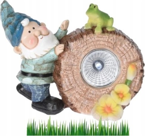 Koopman Lampa solarna LED krasnal ogrodowy ozdobny 10x14 cm