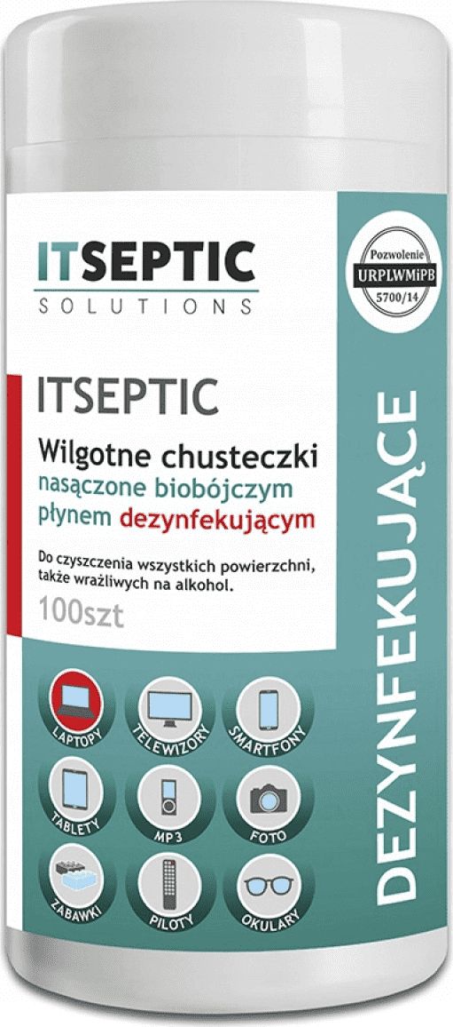 E5 Chusteczki czyszcząco-dezynfekujące ITseptic 100 szt. duża tuba 100 szt. (RE02261)