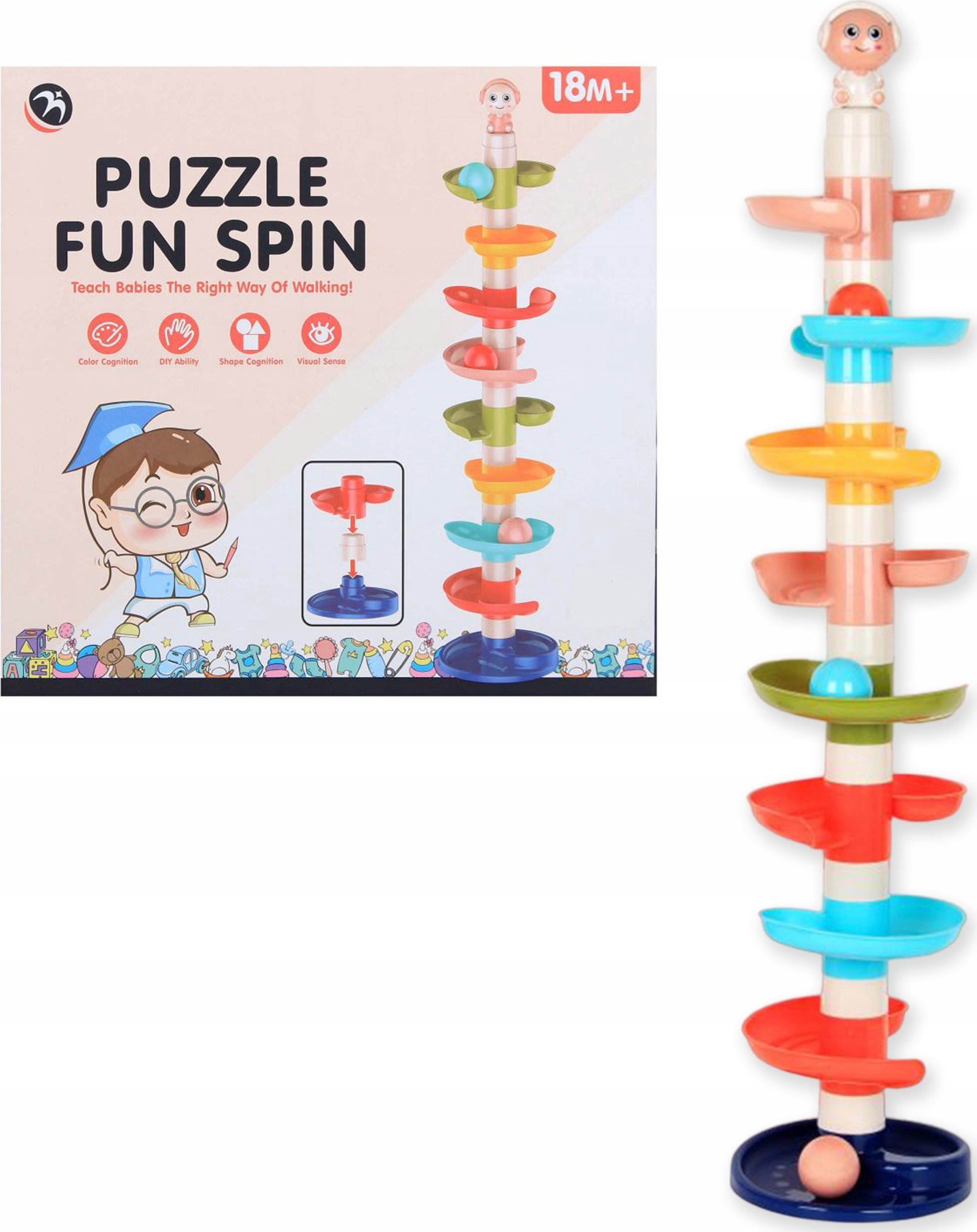 Kolorowa WieÅ¼a z Kuleczkami dla Rozwoju Dziecka 18 m+