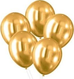 Balony z efektem chromu złote 30cm 5szt