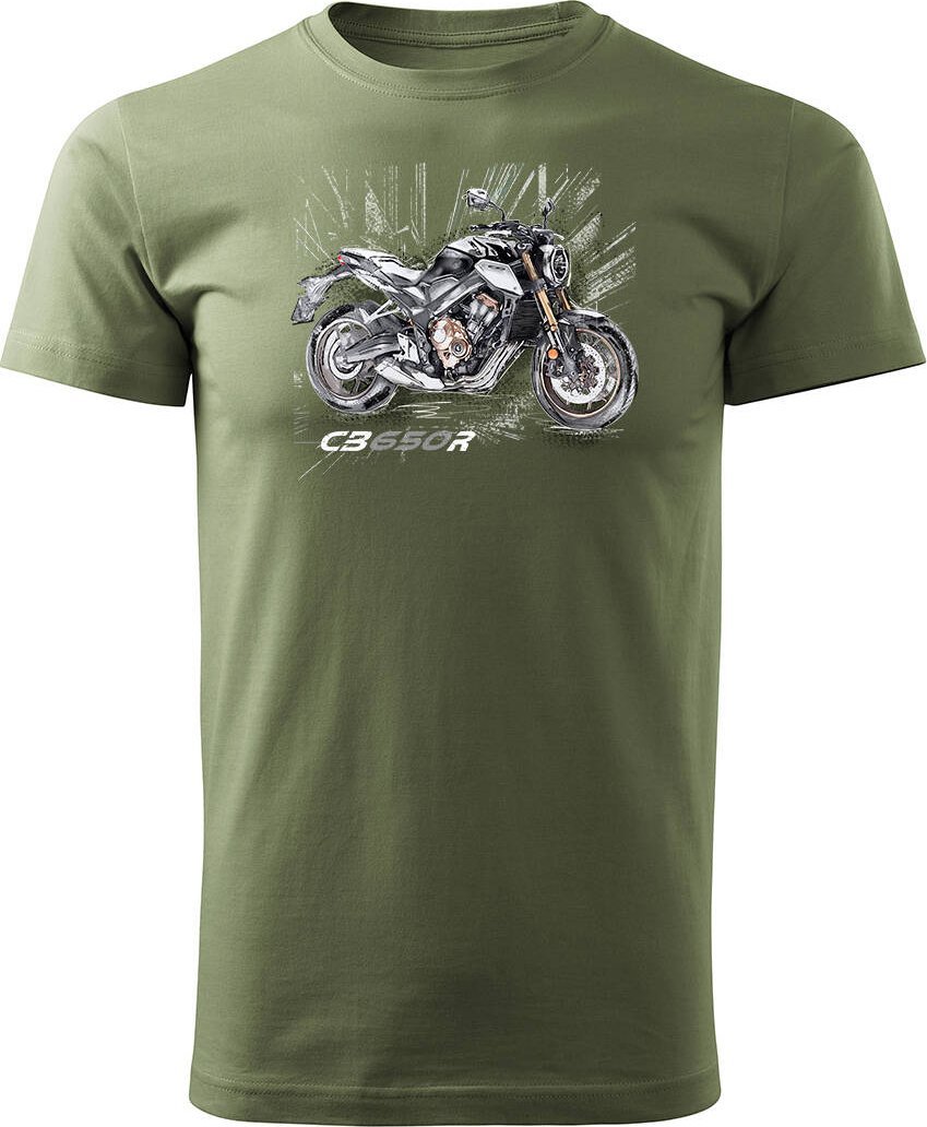 Topslang Koszulka z motocyklem na motor Honda CB650R CB 650 R męska khaki REGULAR XL