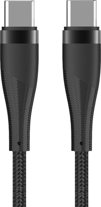 Kabel USB Maxlife Kabel Mxuc-08 Usb-C - Usb-C 1,0 M 60W Czarny Nylonowy
