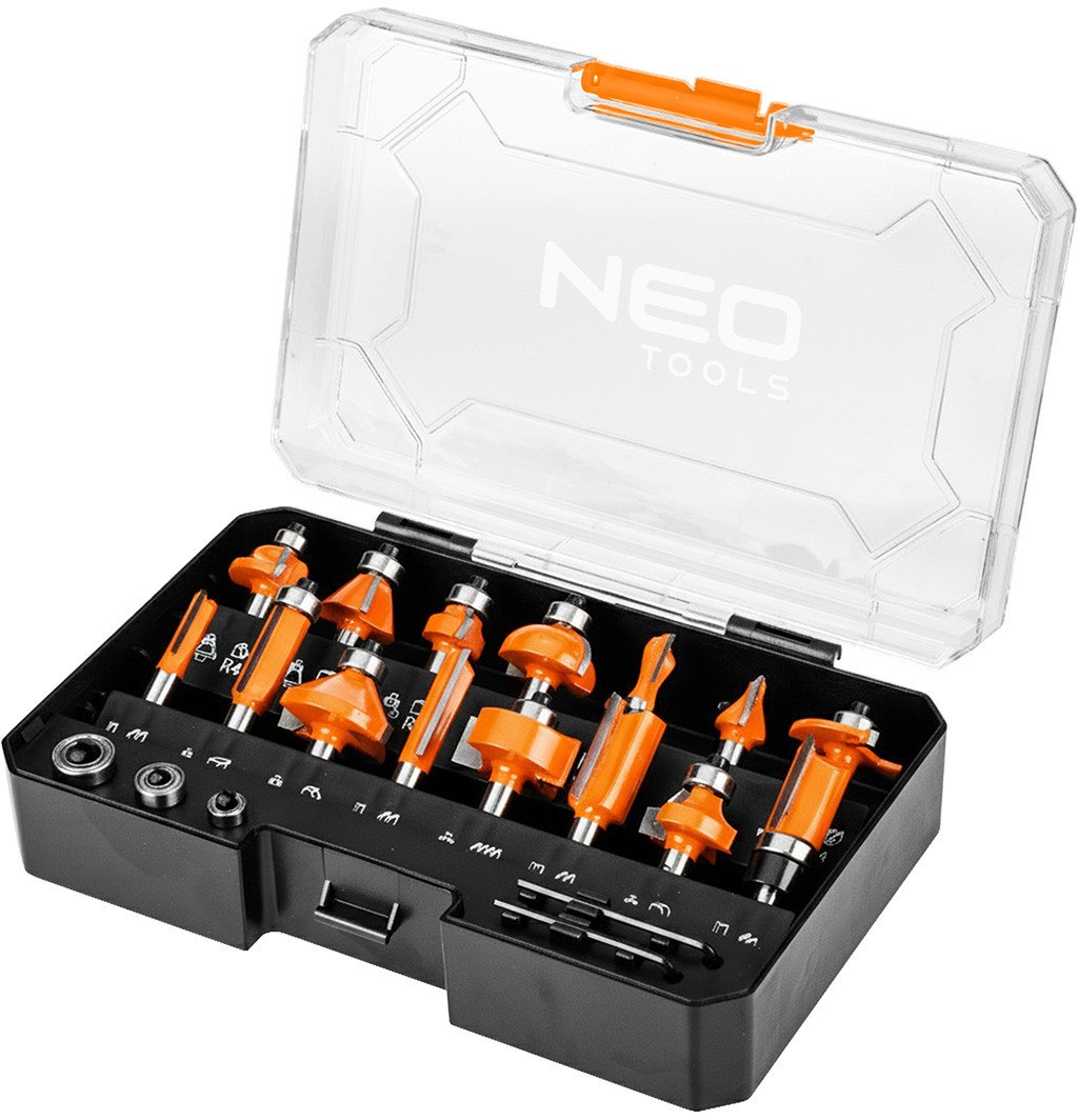 Frezy widiowe, trzpień 8 mm, zestaw 15 szt.