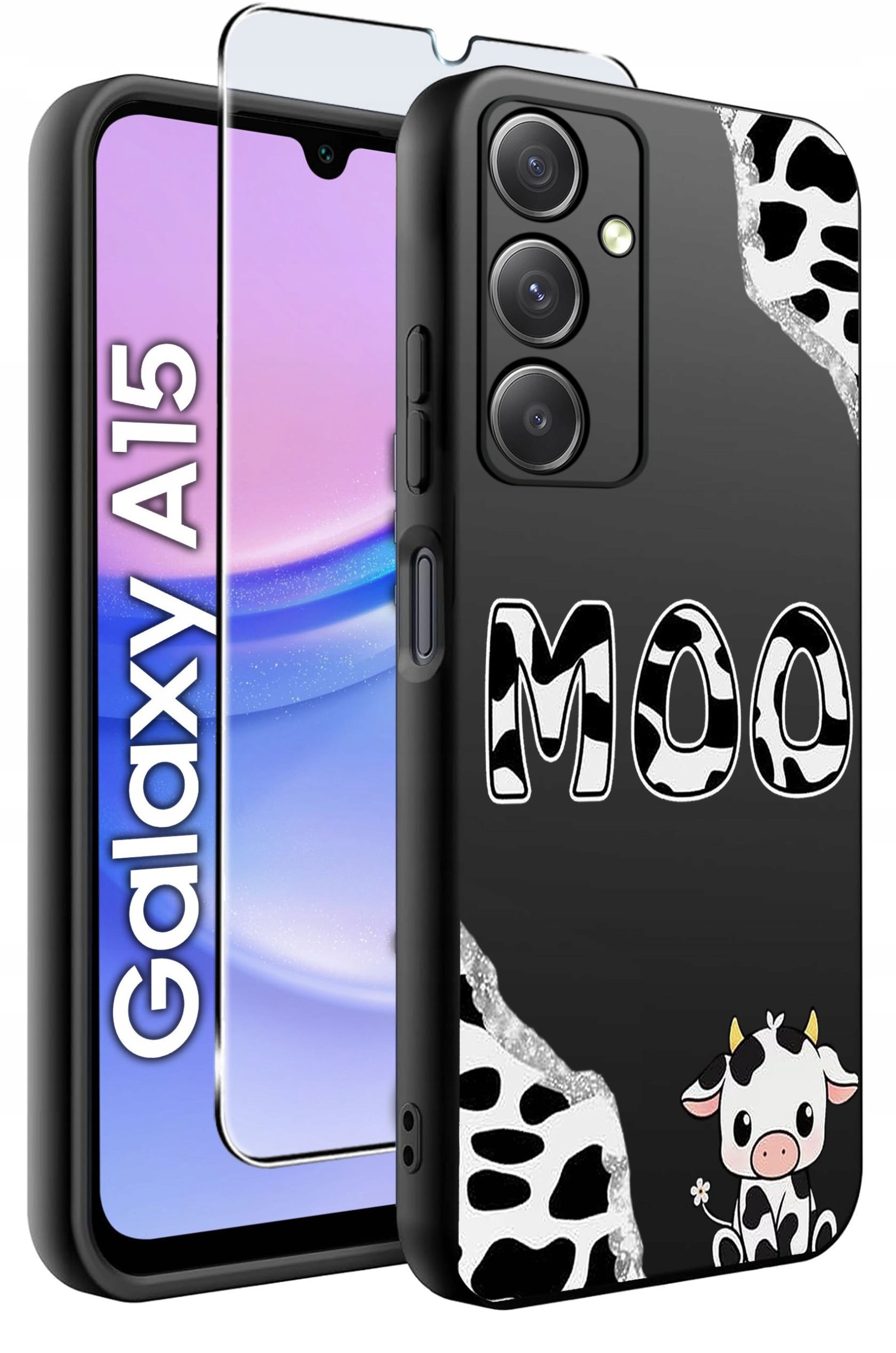 ETUI do Samsung A15 4G | 15 5G WZORY | SILIKONOWE MATT CASE + SZKŁO 9H