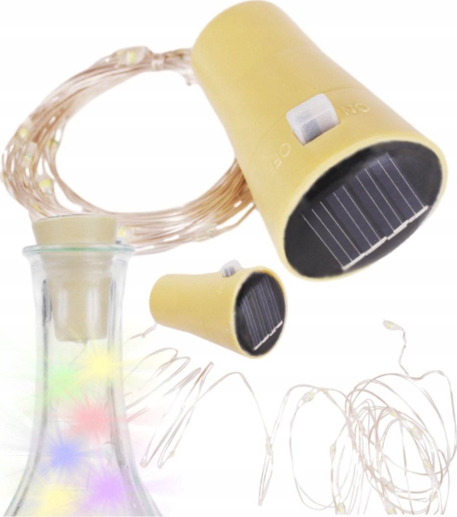 Lampki choinkowe PrzydaSie Korek Do Butelki 20 Led Lampki Solarne Drucik Dekoracja