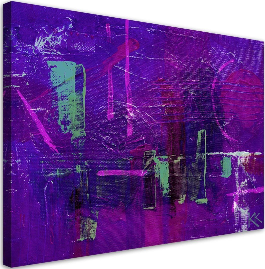 Feeby Obraz na płótnie, Fioletowa abstrakcja ręcznie malowana - 120x80