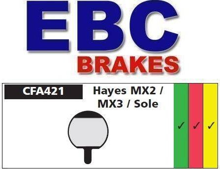EBC Brakes Klocki rowerowe EBC (organiczne wyczynowe) Hayes Sole GX-2 / MX-2 /MX-3 CFA421R Uniwersalny