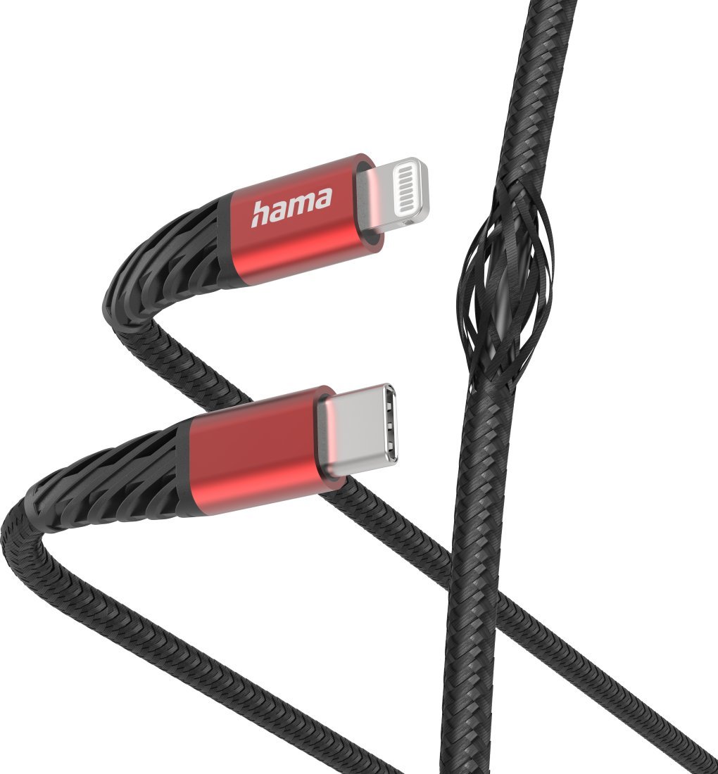 Kabel USB Hama Lightning - USB-C 1.5 m Czarno-biały (002015410000)