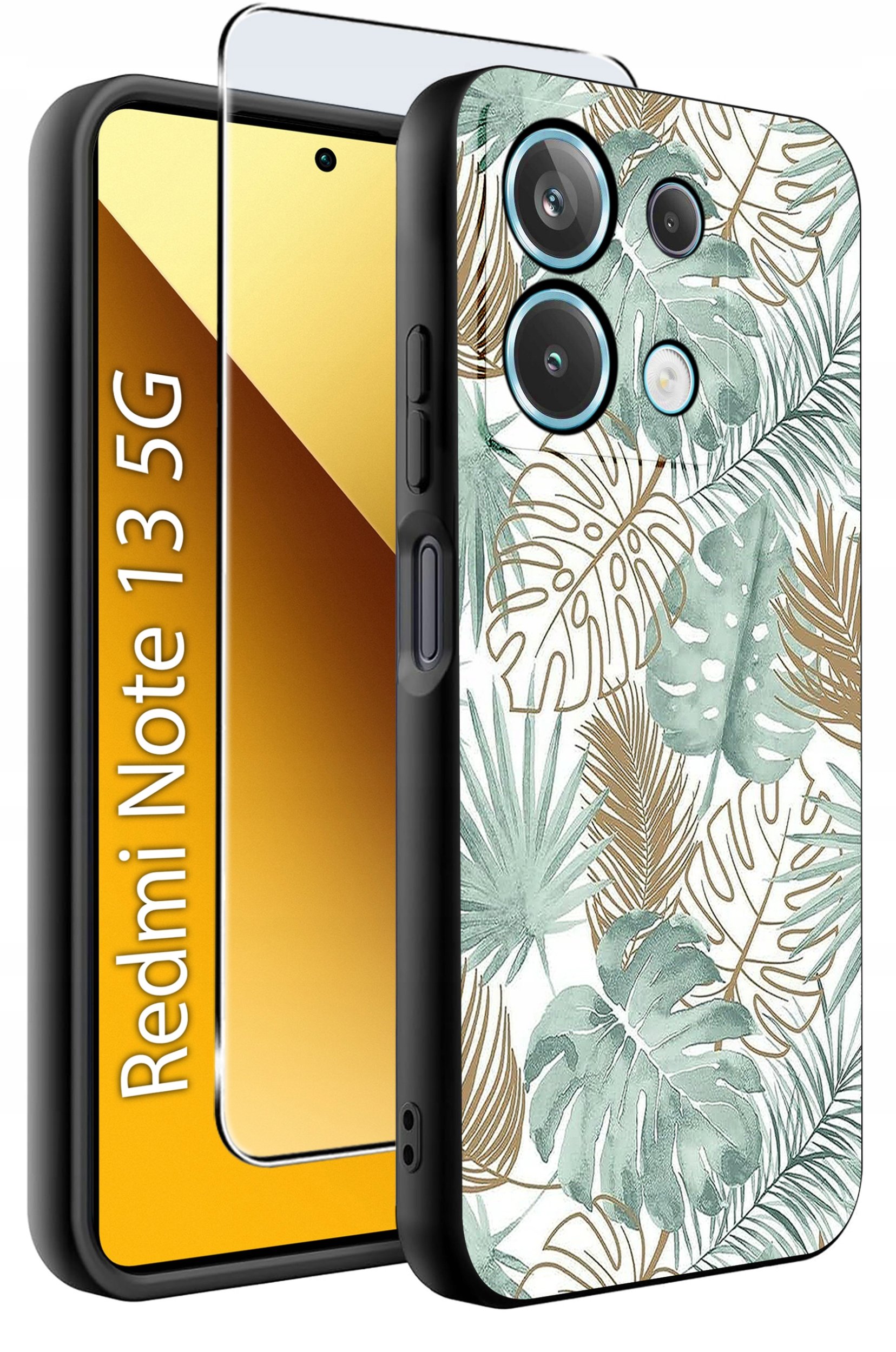 ETUI do Xiaomi Redmi Note 13 5G WZORY |SILIKONOWE MATT CASE +SZKŁO 9H