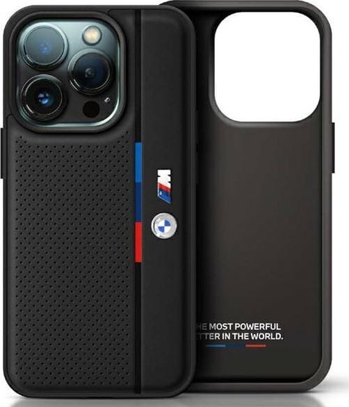 BMW BMHCP16S23PUPVK iPhone 16 6.1" czarny/black hardcase M Perforated Tricolor Detail Line