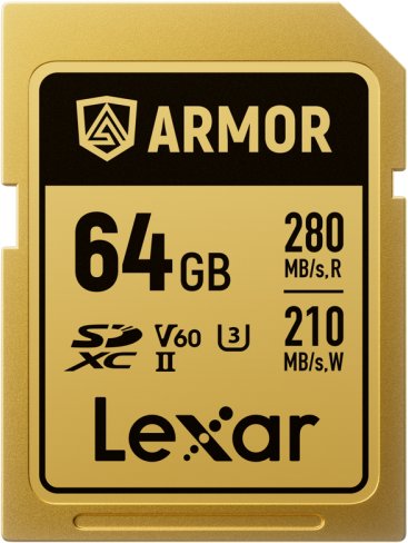 Lexar Karta Pamięci SDXC ARMOR Gold UHS-II U3, Stal Nierdzewna, IP68 R280/W210 64GB