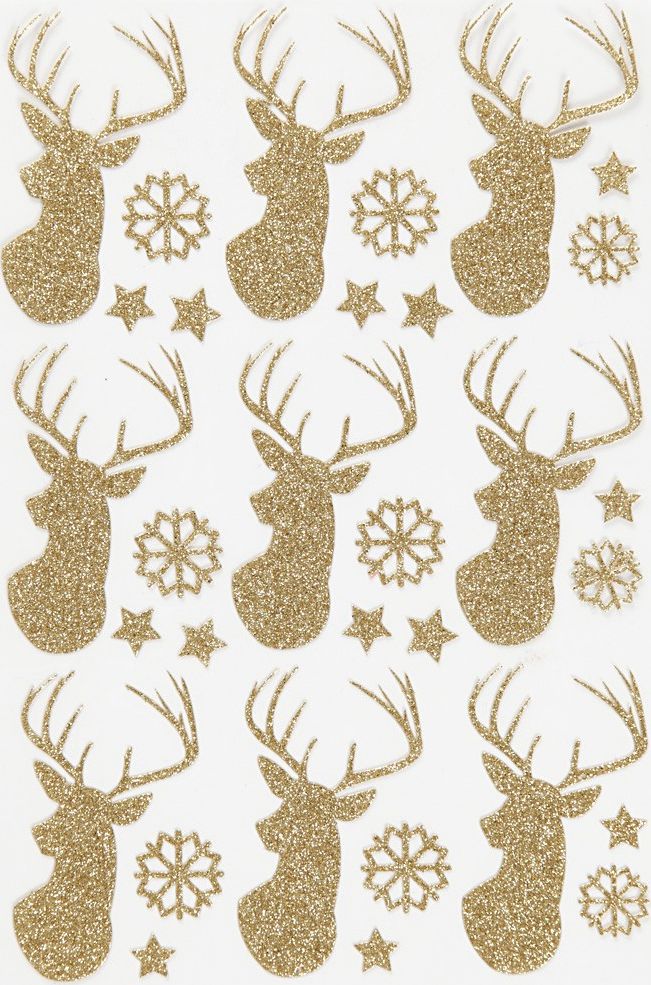 Creative Company Naklejki brokatowe Złote Głowy Jelenia