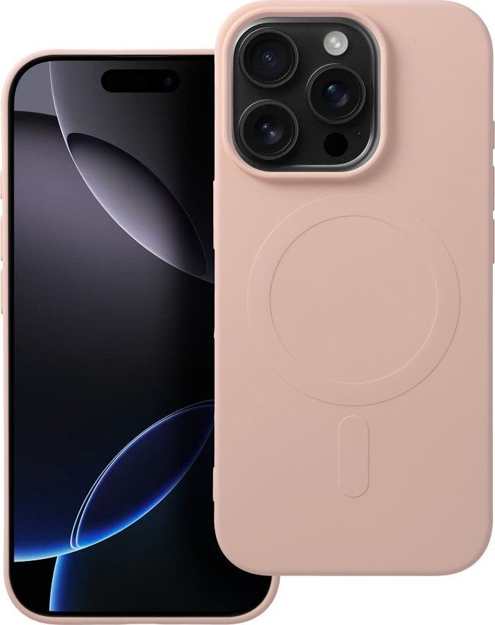 OEM Futerał SILICONE MAG COVER (big hole) kompatybilny z MagSafe do IPHONE 16 Pro różowy