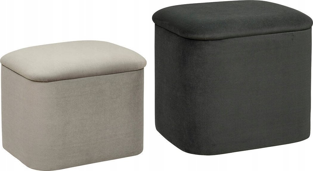 Atmosphera Pufy ze schowkiem bouclé DANI, zestaw 2 sztuki