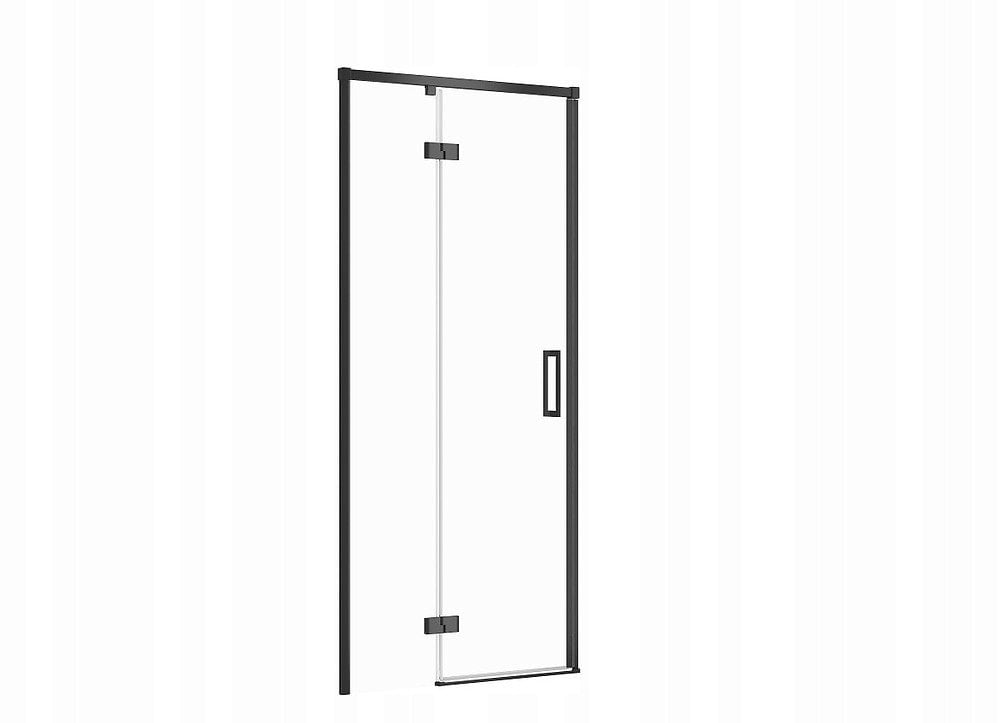 Cersanit S932-128 DRZWI NA ZAWIASACH KABINY PRYSZ LARGA CZARNA 90X195 LEWE SZKŁO TRANS // KNC.DRZ-LARGA-90X195-TR-L-CZ