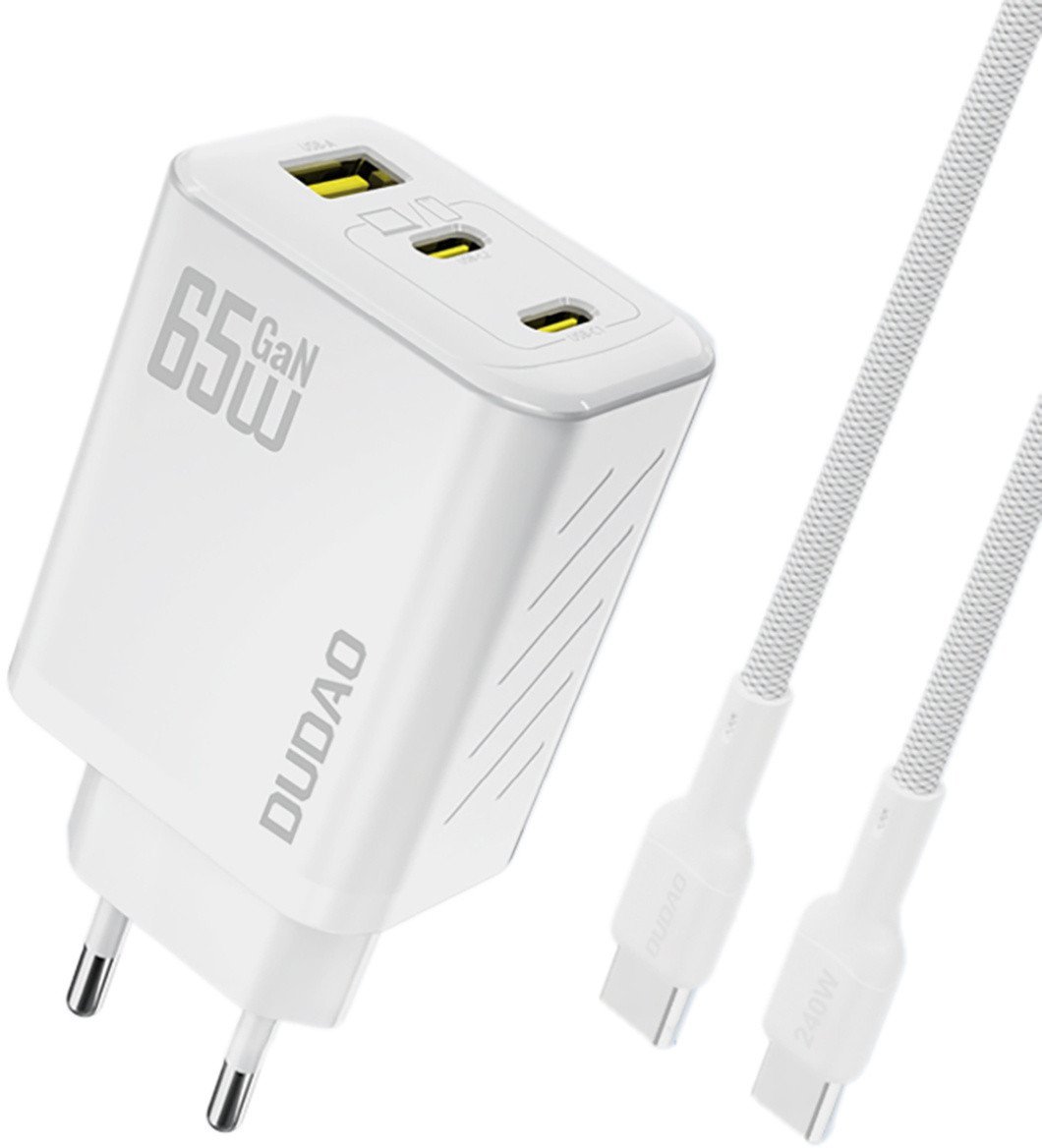 Ładowarka sieciowa Dudao A29C 65W GaN + kabel USB-C - biała