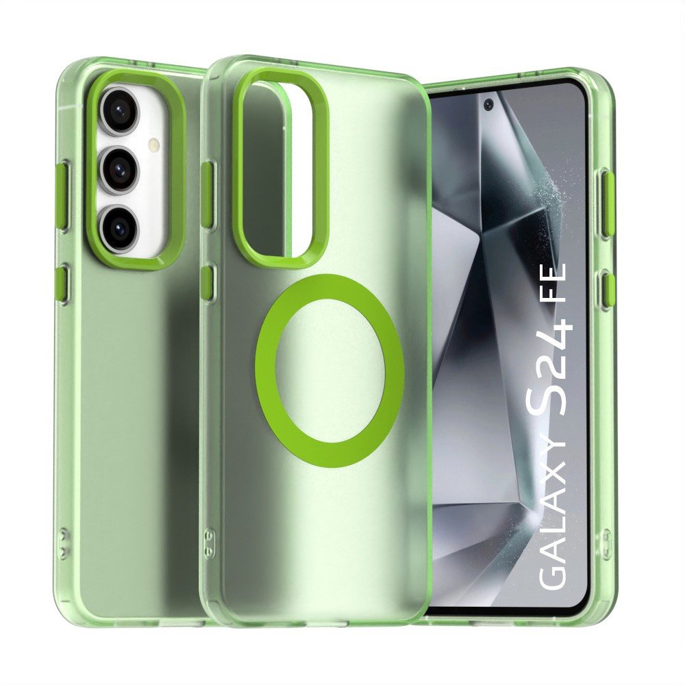 Etui matowe Supero Candycase Magsafe do Samsung Galaxy S24 FE, zielone