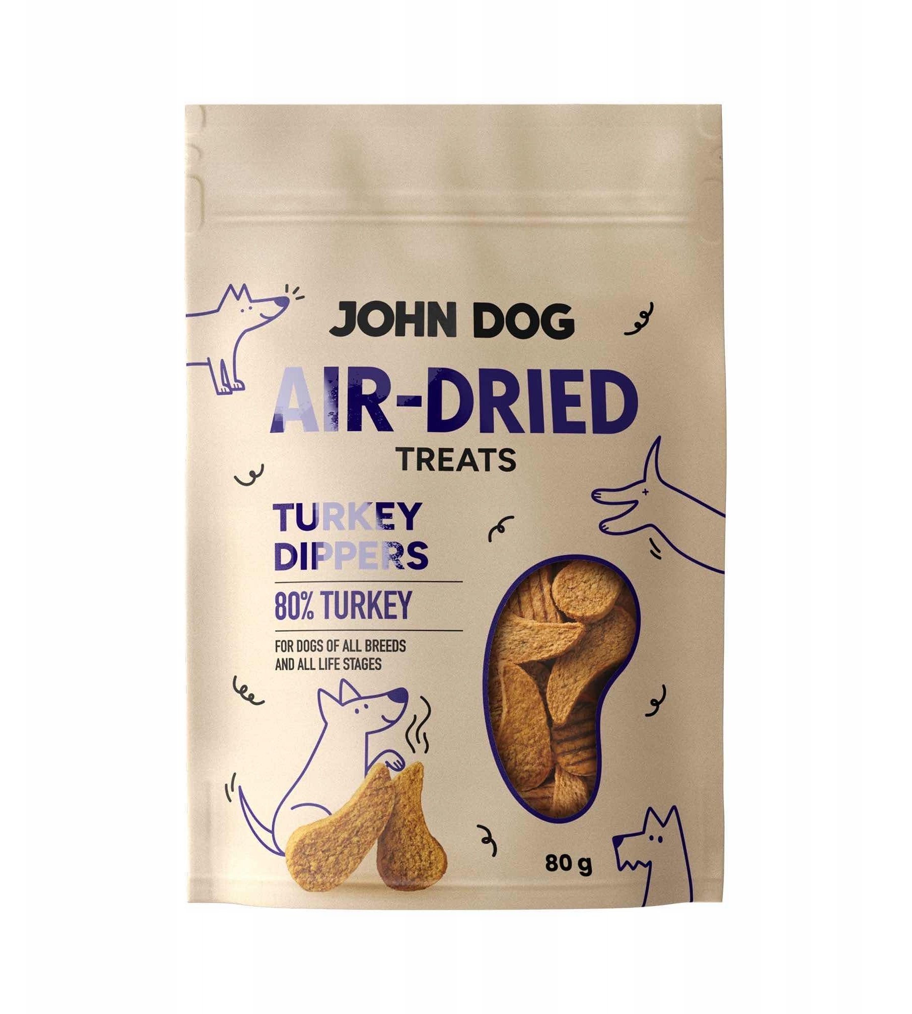 John Dog AIR DRIED TURKEY DIPPERS 80G - przysmak