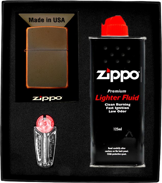 Zestaw ZIPPO Zapalniczka RUSTIQUE BRONZE Prezentowy No1