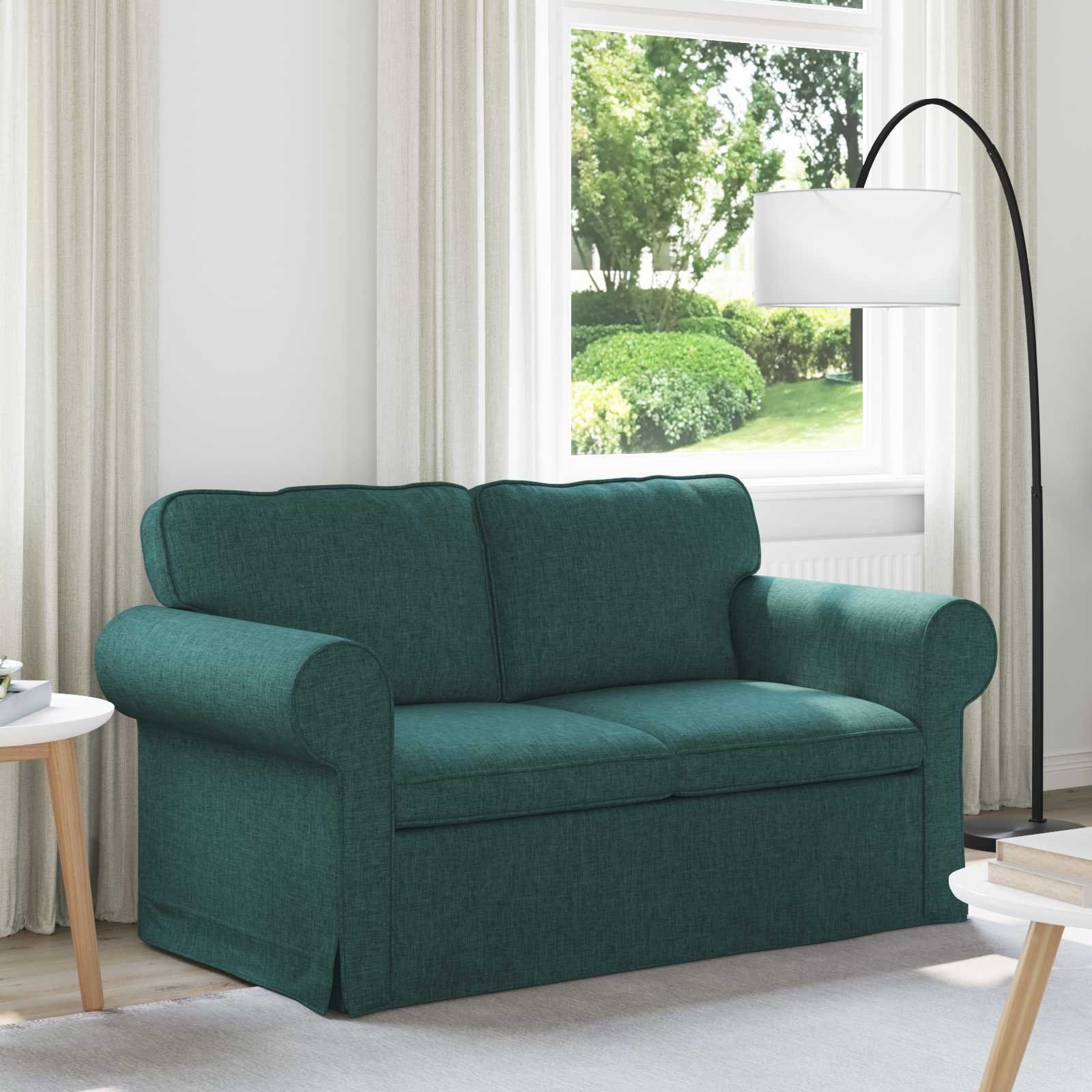 vidaXL Sofa Ciemna zieleń 215 x 82 x 80 cm Metal