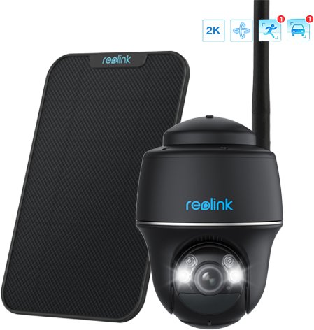 Kamera Wifi Reolink obrotowa Argus PT 2K 5Mpx czarna | Detekcja osób i pojazdów | Akumulator | Bezprzewodowa Wifi