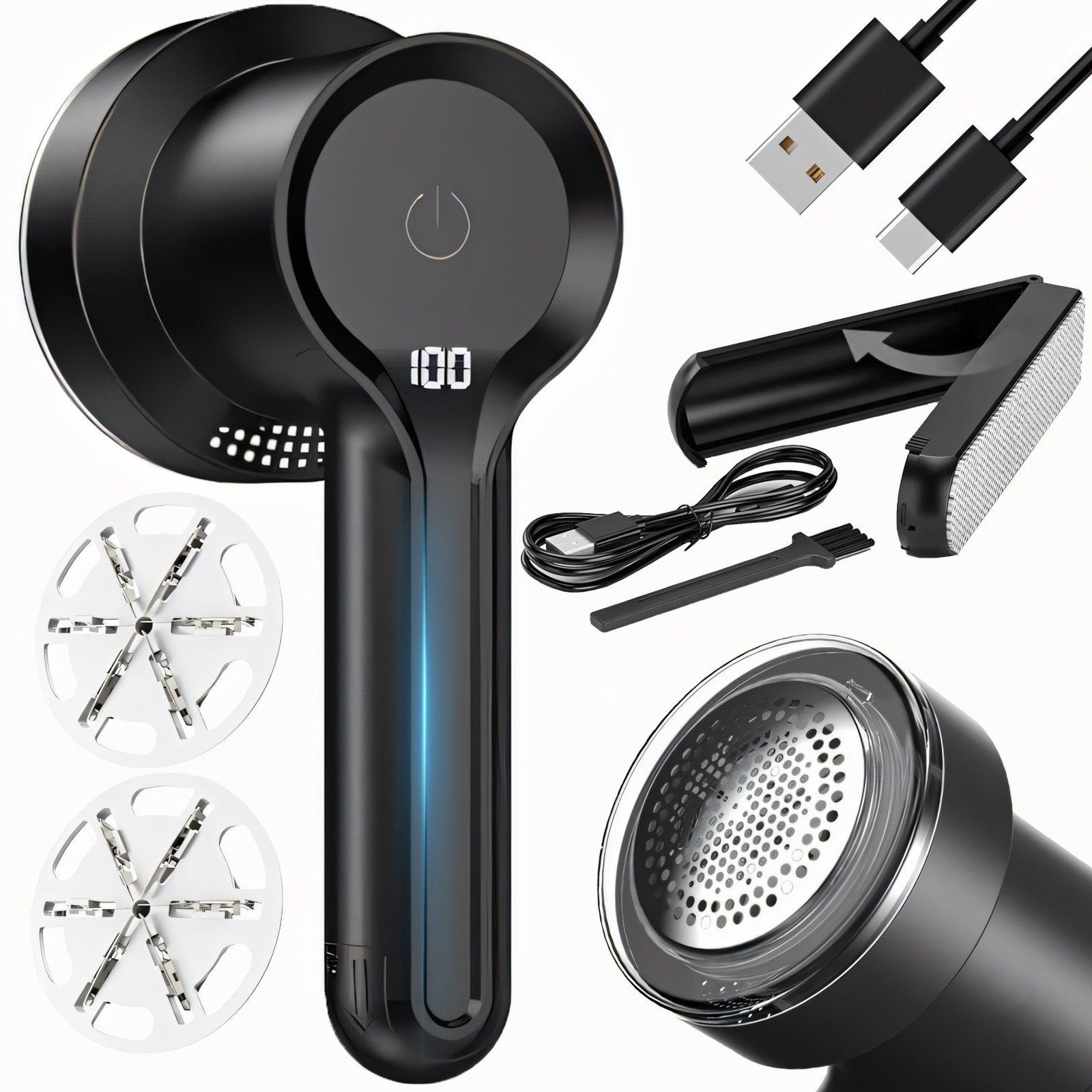 Golarka akumulatorowa do ubrań tapicerki 3 prędkości 5 W Golarka akumulatorowa do ubrań tapicerki 3 prędkości 5 W