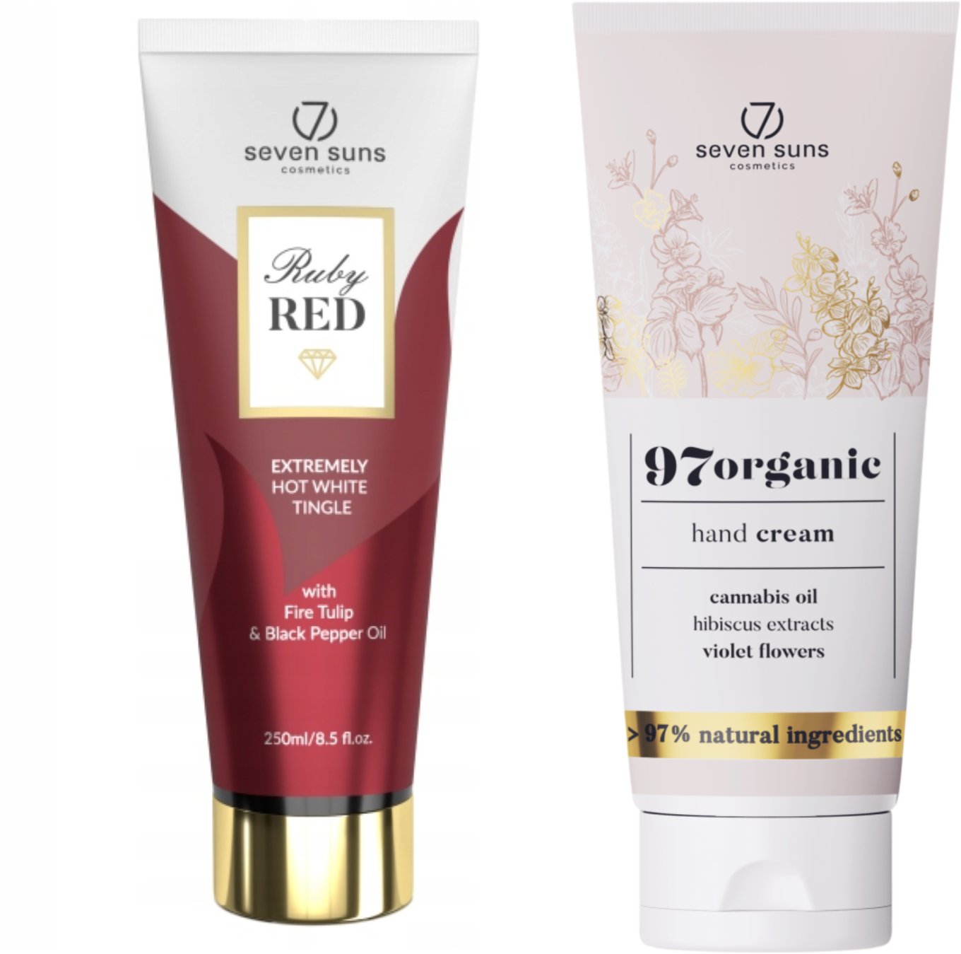 7suns Ruby Red Extremely Hot White Tingle 250ml + Krem Do Rąk 75ml Gratis