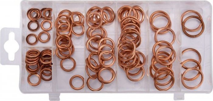 Yato ZESTAW PODKÅADEK MIEDZIANYCH DMUCHANYCH 95 SZTUK,MIX ROZMIAR