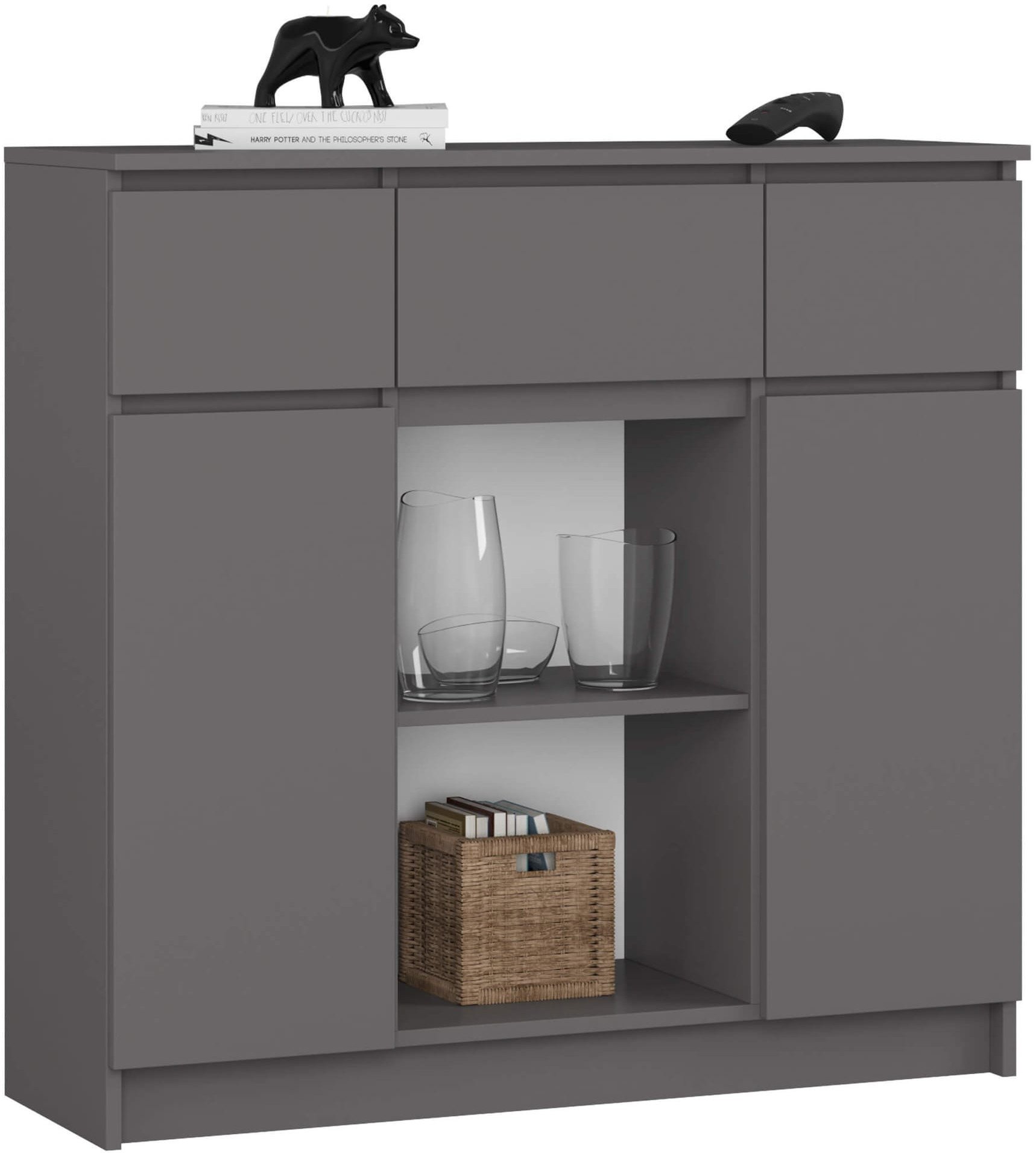 KOMODA K100 2D 3SZ 1P PK GRAFIT SZARY