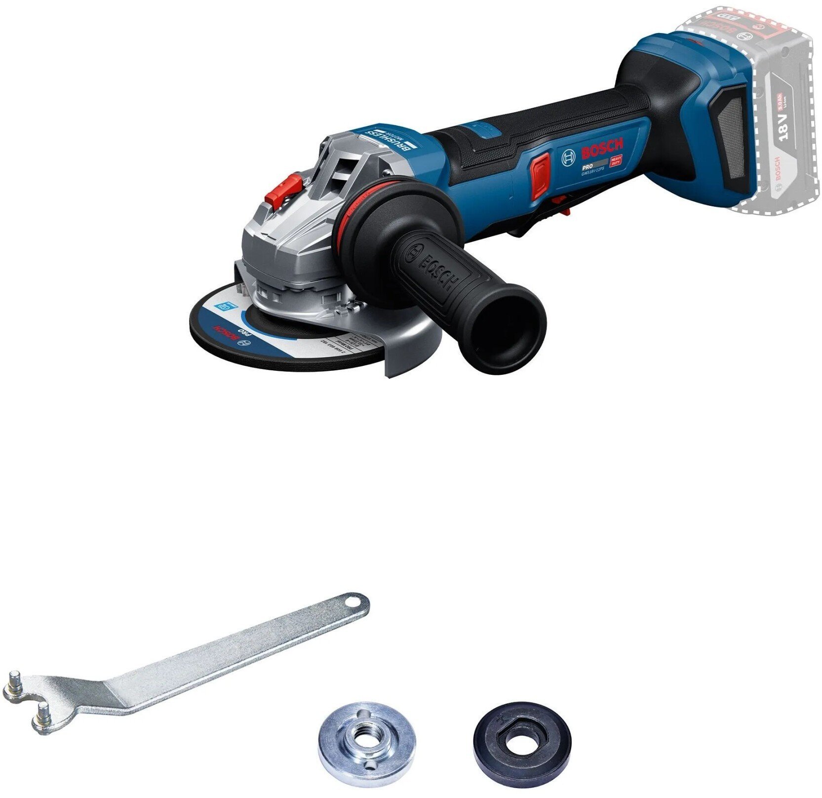 AKUM. SZLIFIERKA KĄTOWA GWS18V-11PS