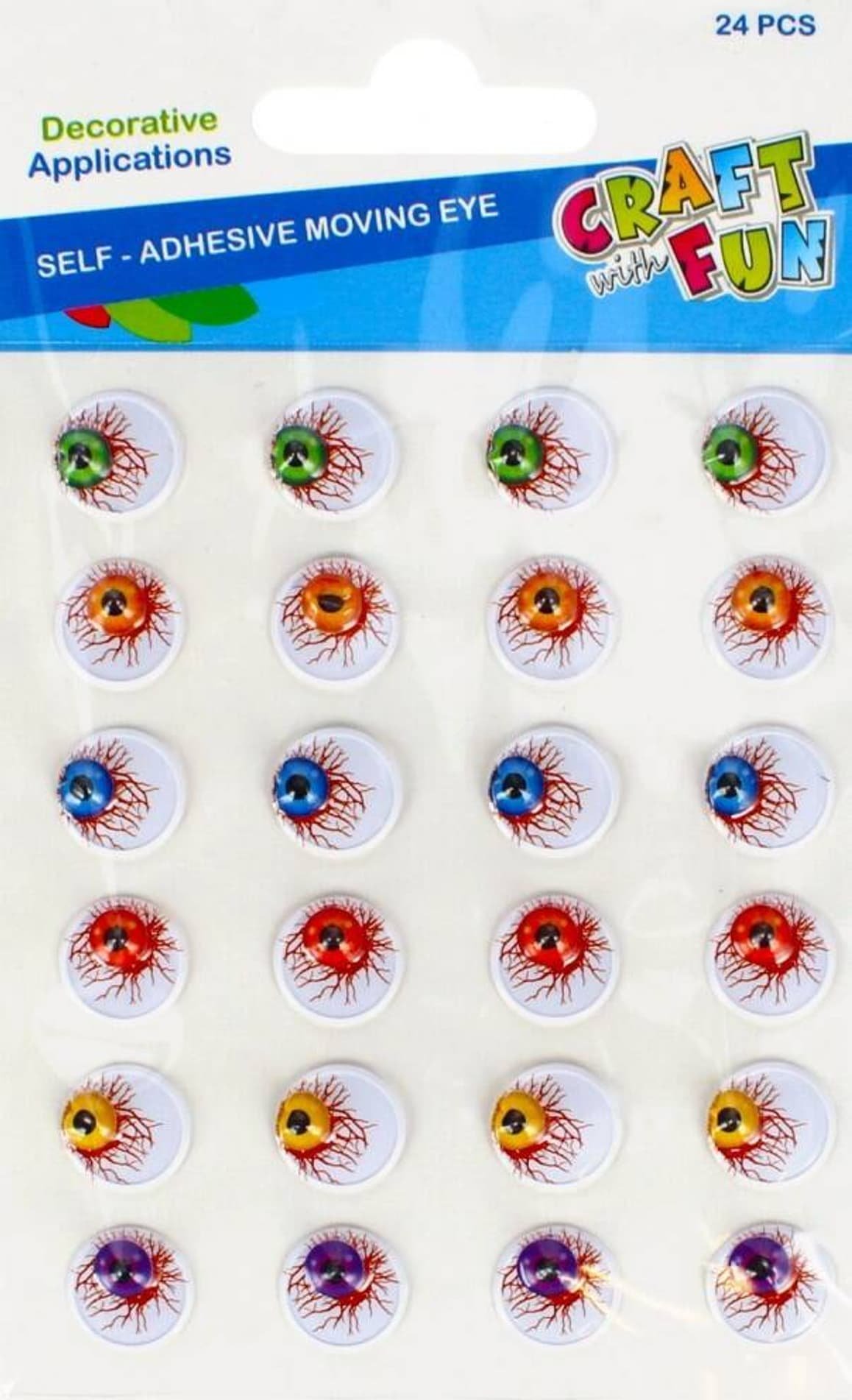 Craft with Fun OZDOBA DEK OCZY 14 SPRZYL KOLMIX 24SZT CF 12/288